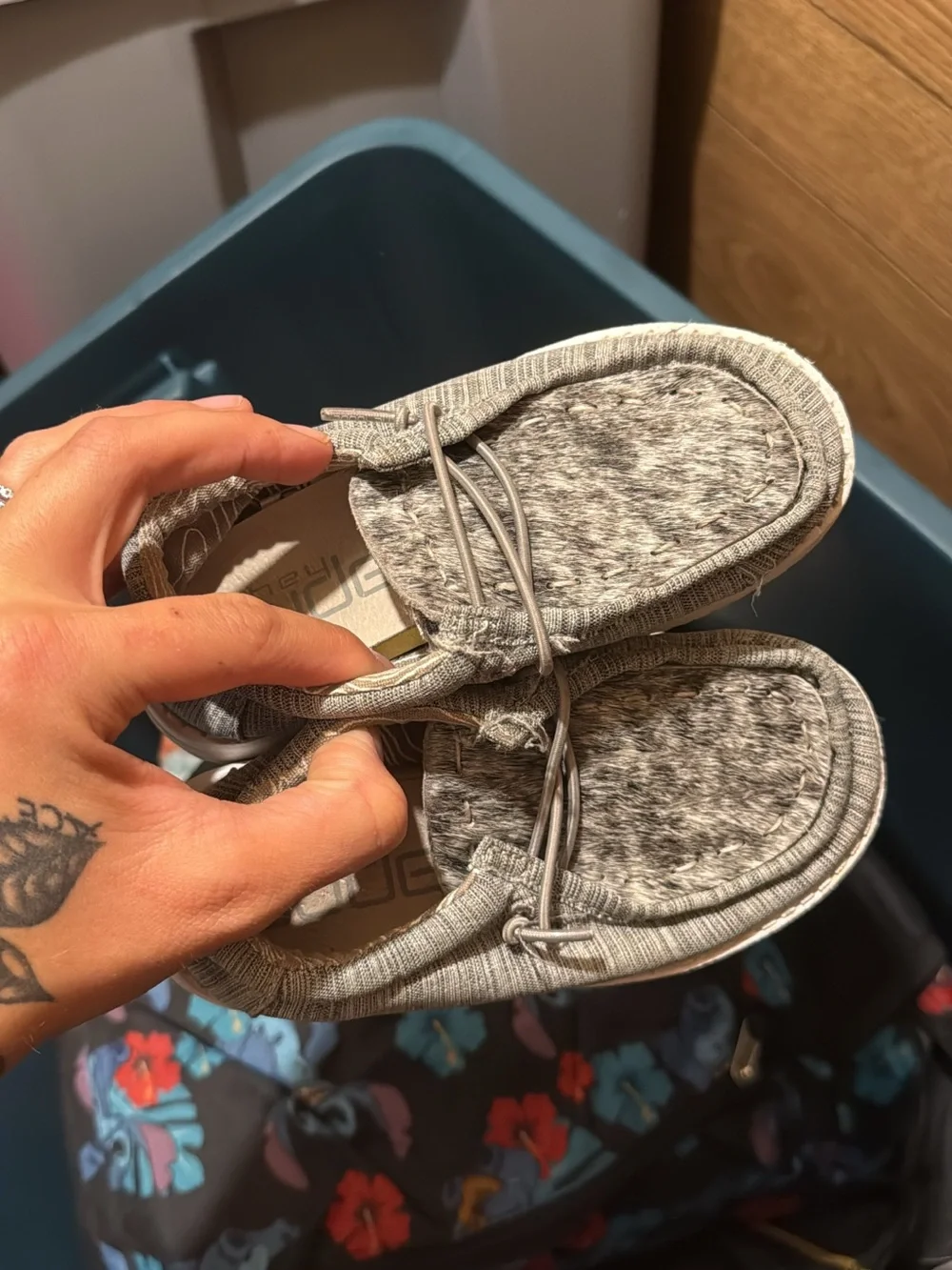 Hey Dude Kids Gray Slip-On Moccasins